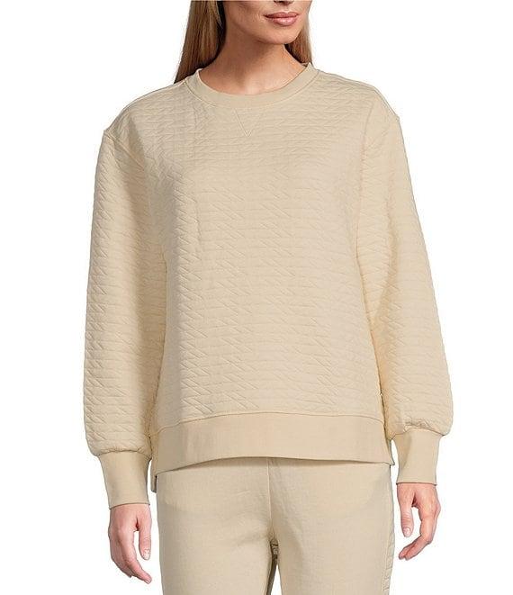 Westbound Long Sleeve Crew Neck Quilted Top Product Image