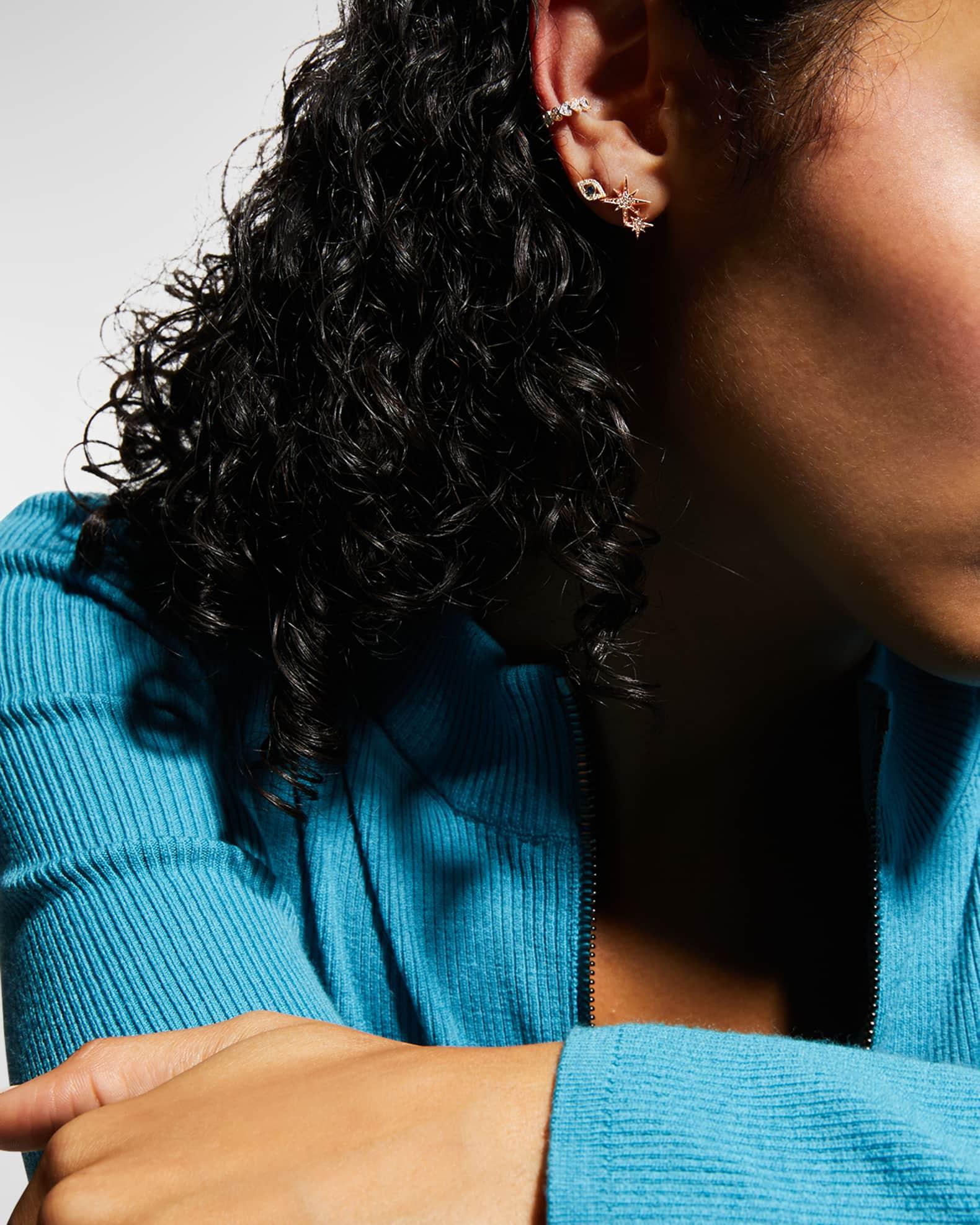 14k Pave Diamond Double Starburst Stud Earring Product Image