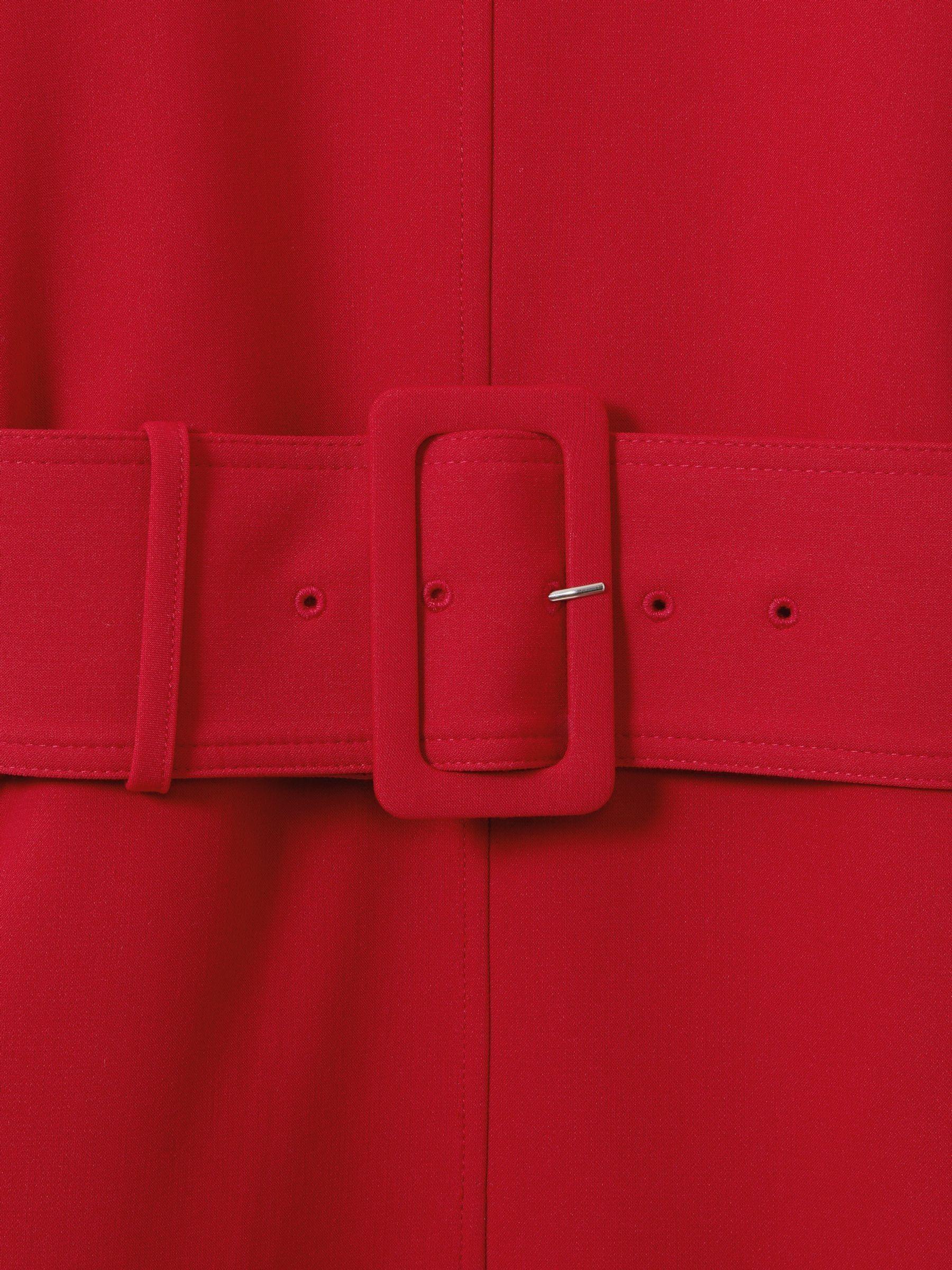 Belted Midi Dress in Red Product Image