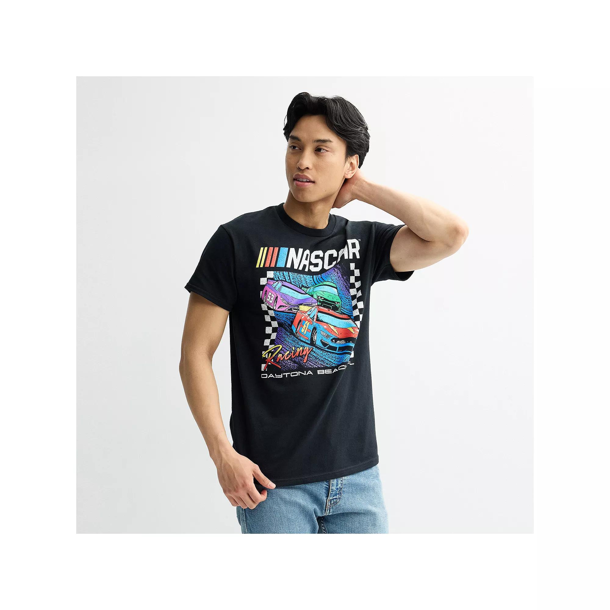 Men's Nascar Racing Daytona Beach Florida Graphic Tee, Size: Large, Black Product Image