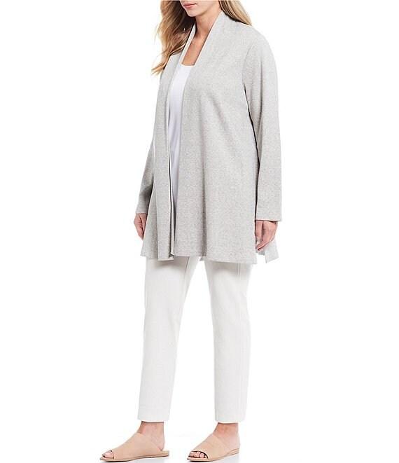 Eileen Fisher Plus Size Washable Stretch Crepe Pull-On Slim Leg Ankle Pants Product Image