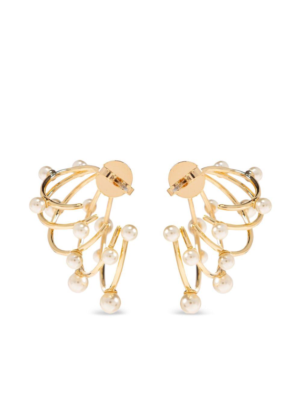 faux-pearl-embellished earrings Product Image