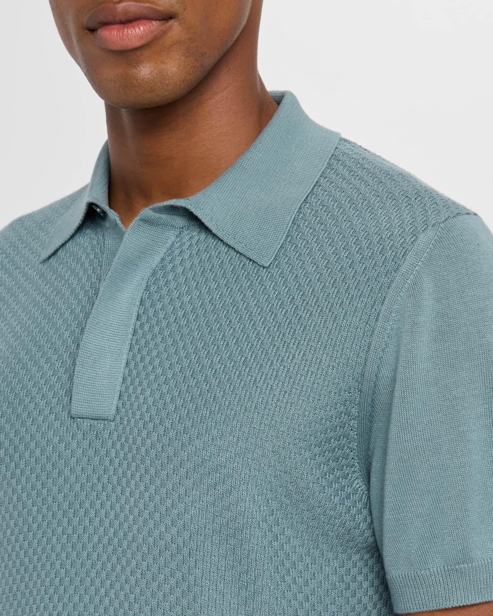 Men's Cotton-Modal Waffle Knit Polo Sweater Product Image