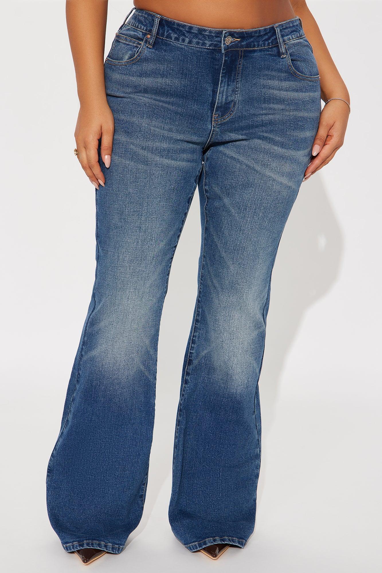 Forever Stretch Low Rise Flare Jeans - Dark Wash Female Product Image