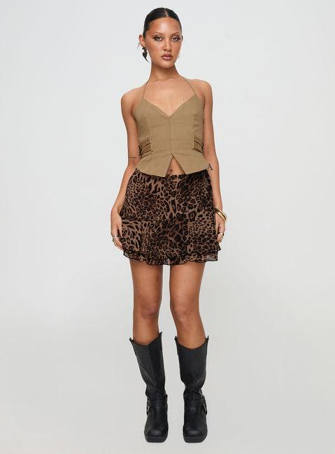 Luned Mini Skirt Leopard Tall Product Image