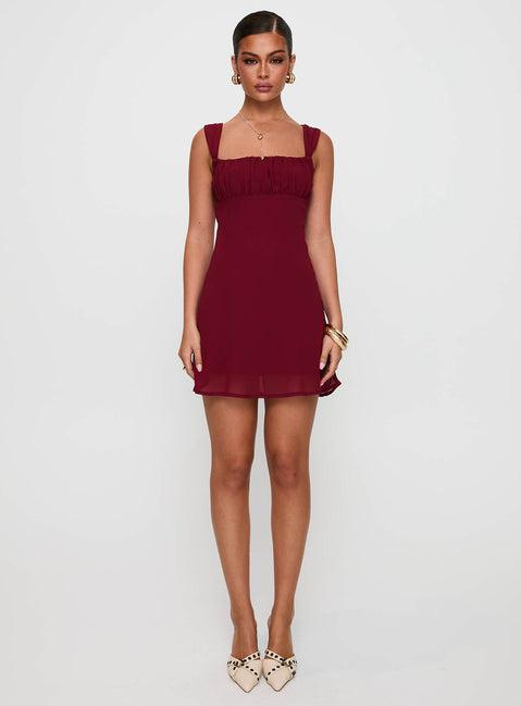 Solasta Mini Dress Red Product Image