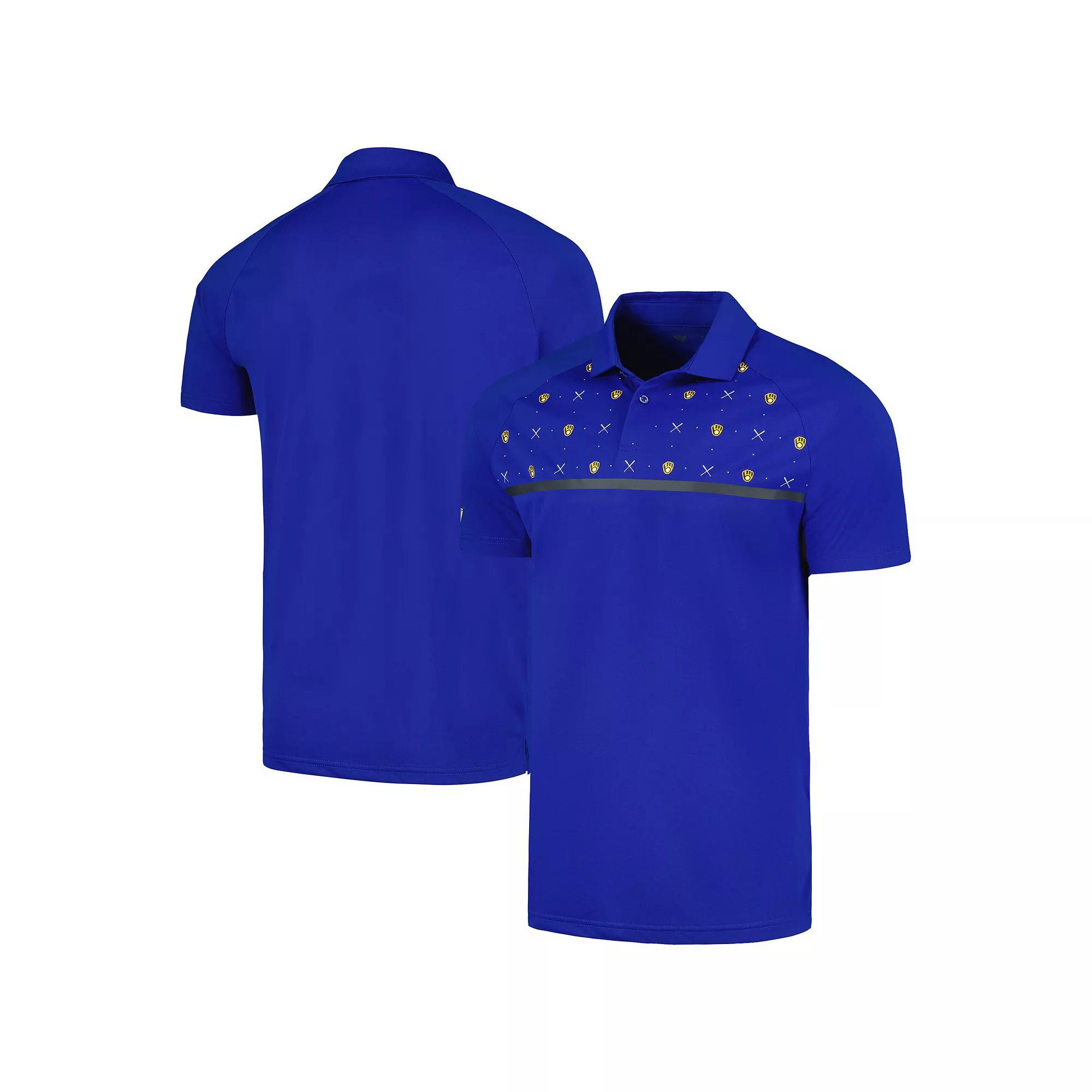 Men's Levelwear Royal Milwaukee Brewers Sector Batter Up Raglan Polo, Size: XL, Blue Product Image