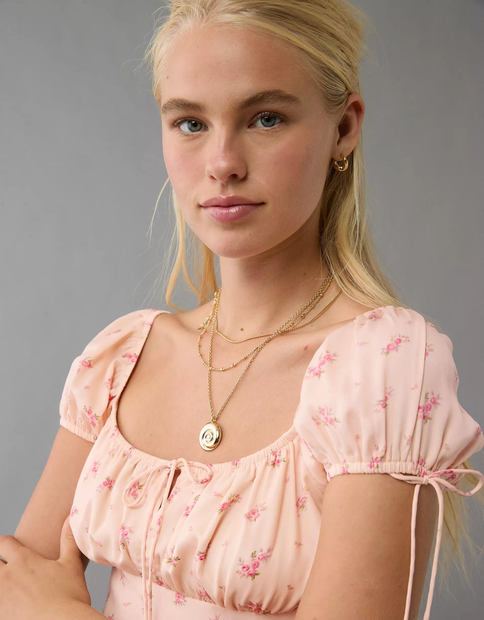 AE Cap Sleeve Floral Mini Dress Product Image