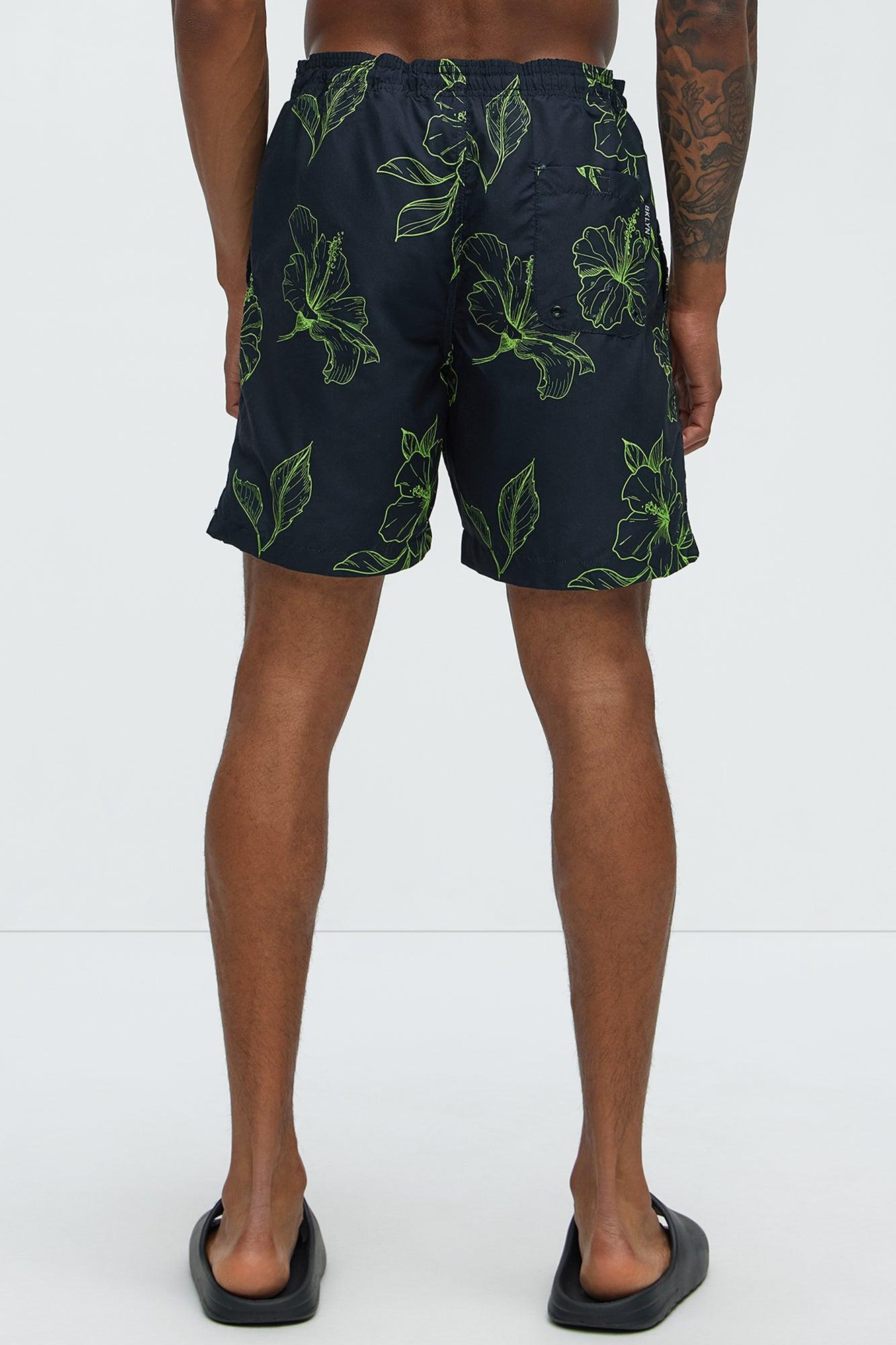 Hibiscus Floral Swim Classic Trunk - Black Product Image