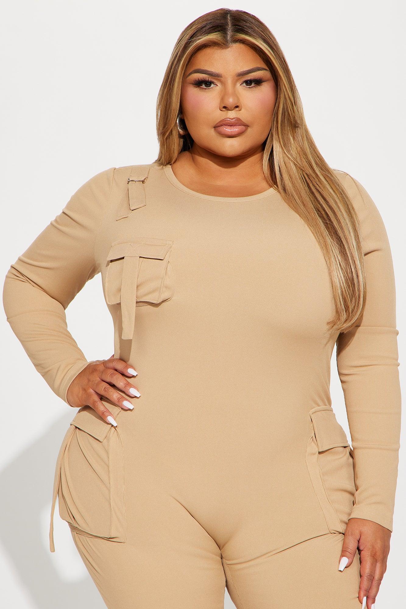 Maddix Long Sleeve Jumpsuit - Taupe Product Image