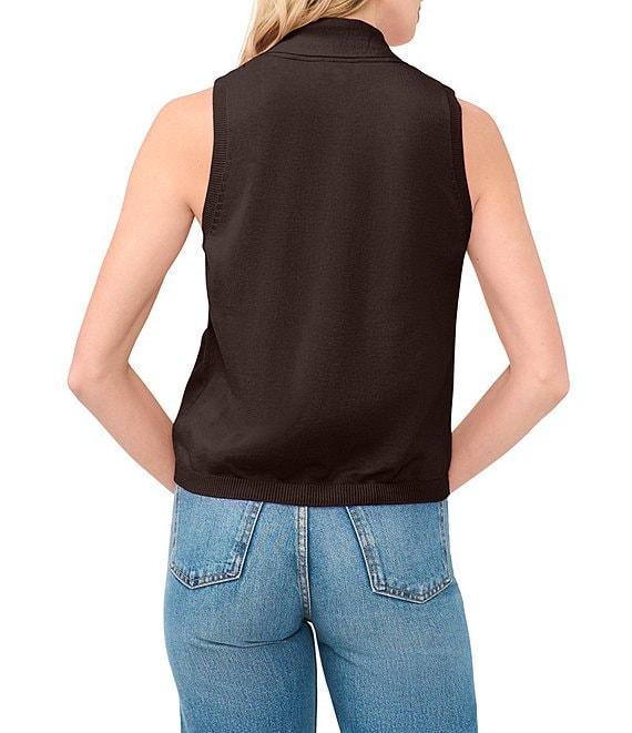 CeCe Knit Tie Neck Sleeveless Tank Product Image