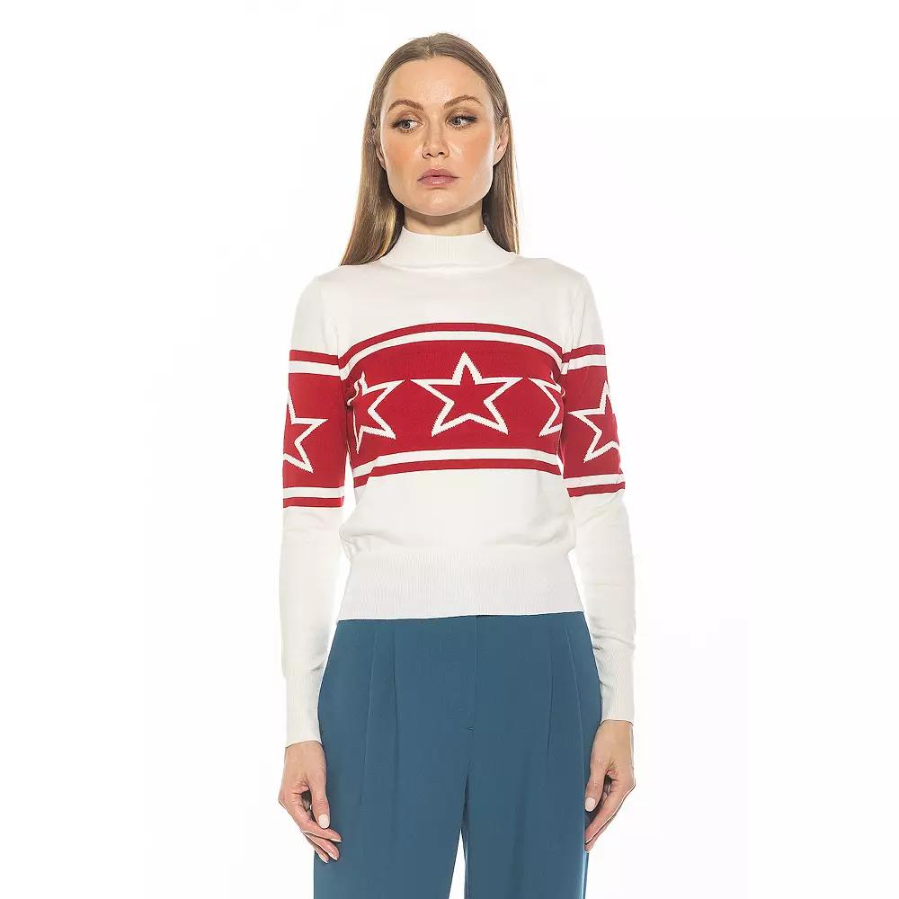 Women's ALEXIA ADMOR Lisa Long Sleeve Mockneck Sweater,  Product Image