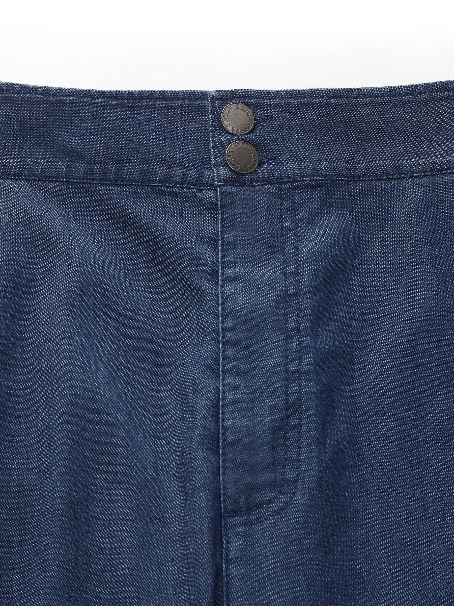 Denim High Waisted Women Wide Leg Cropped Culottes Product Image