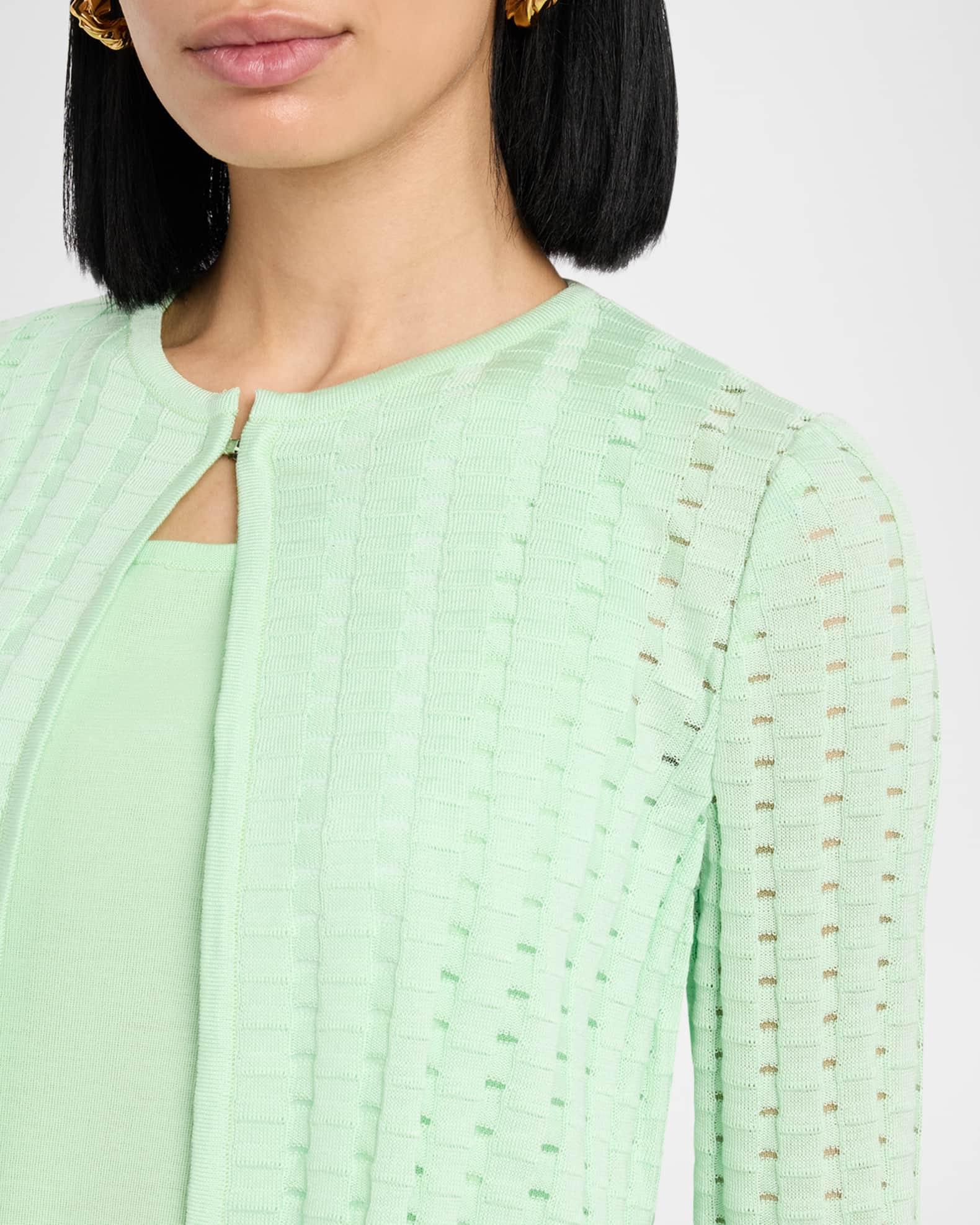 Heritage Fringe-Trim Tonal Burnout Knit Jacket Product Image