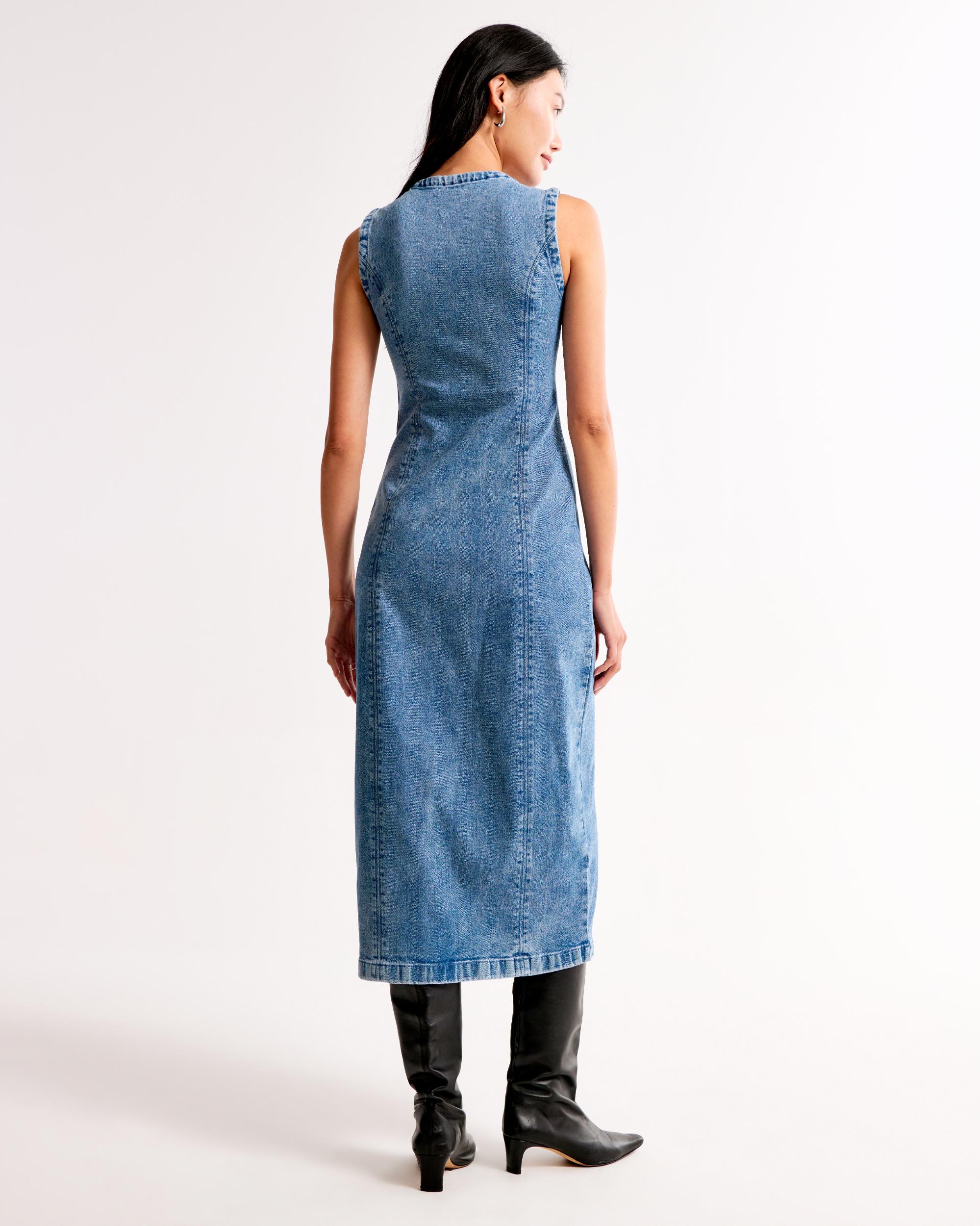The A&F Mara High-Neck Vest Midi Dress Product Image