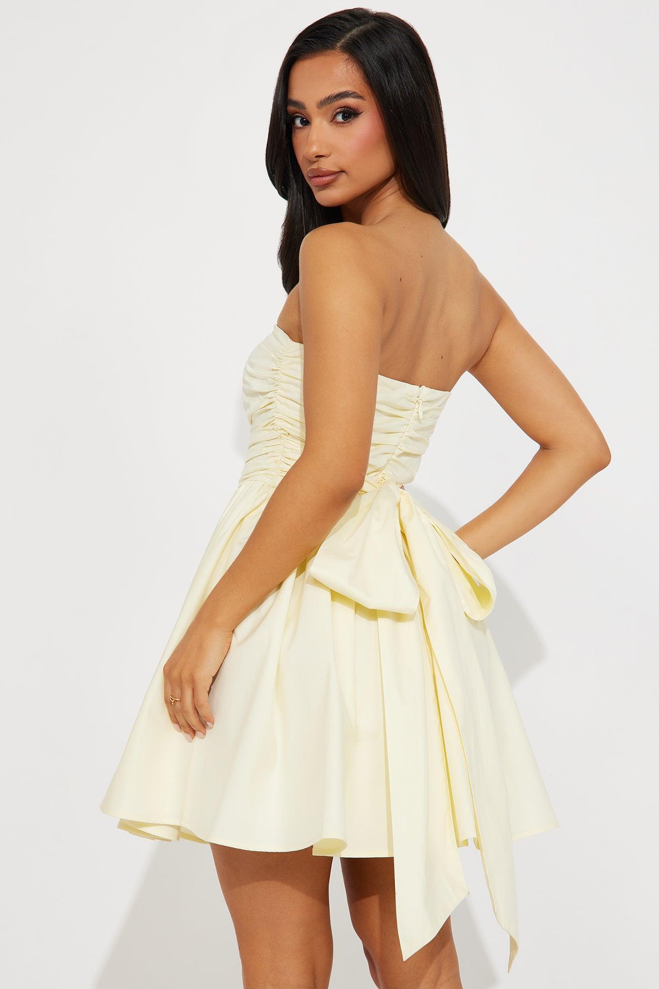 Florence Poplin Mini Dress - Butter Yellow Product Image
