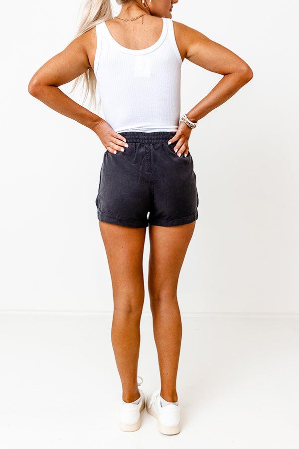 Effortless Nights Chambray Shorts In Black Product Image