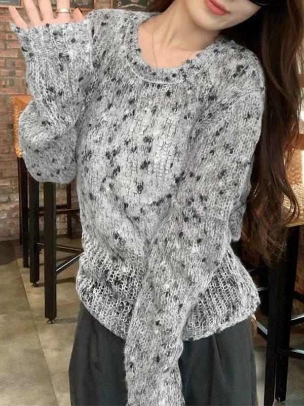 Cutout Lace Up Long Sleeve Knit Product Image