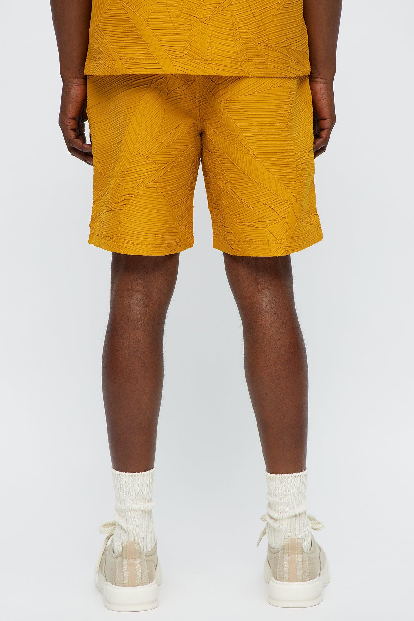 Ponce Textured Relaxed Shorts - Mustard Male Product Image