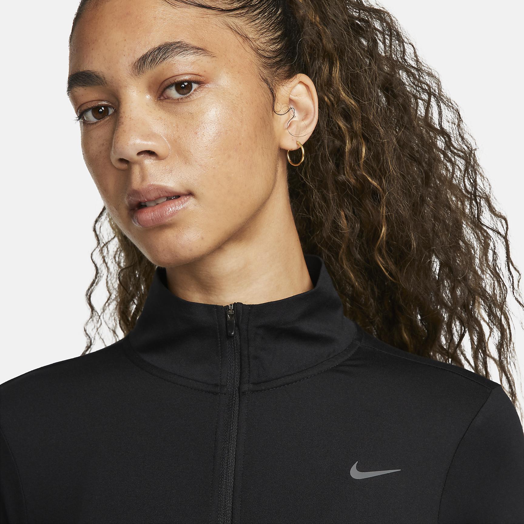 Nike Womens Swift Element UV Protection 1/4-Zip Running Top | FB4316-010 Product Image