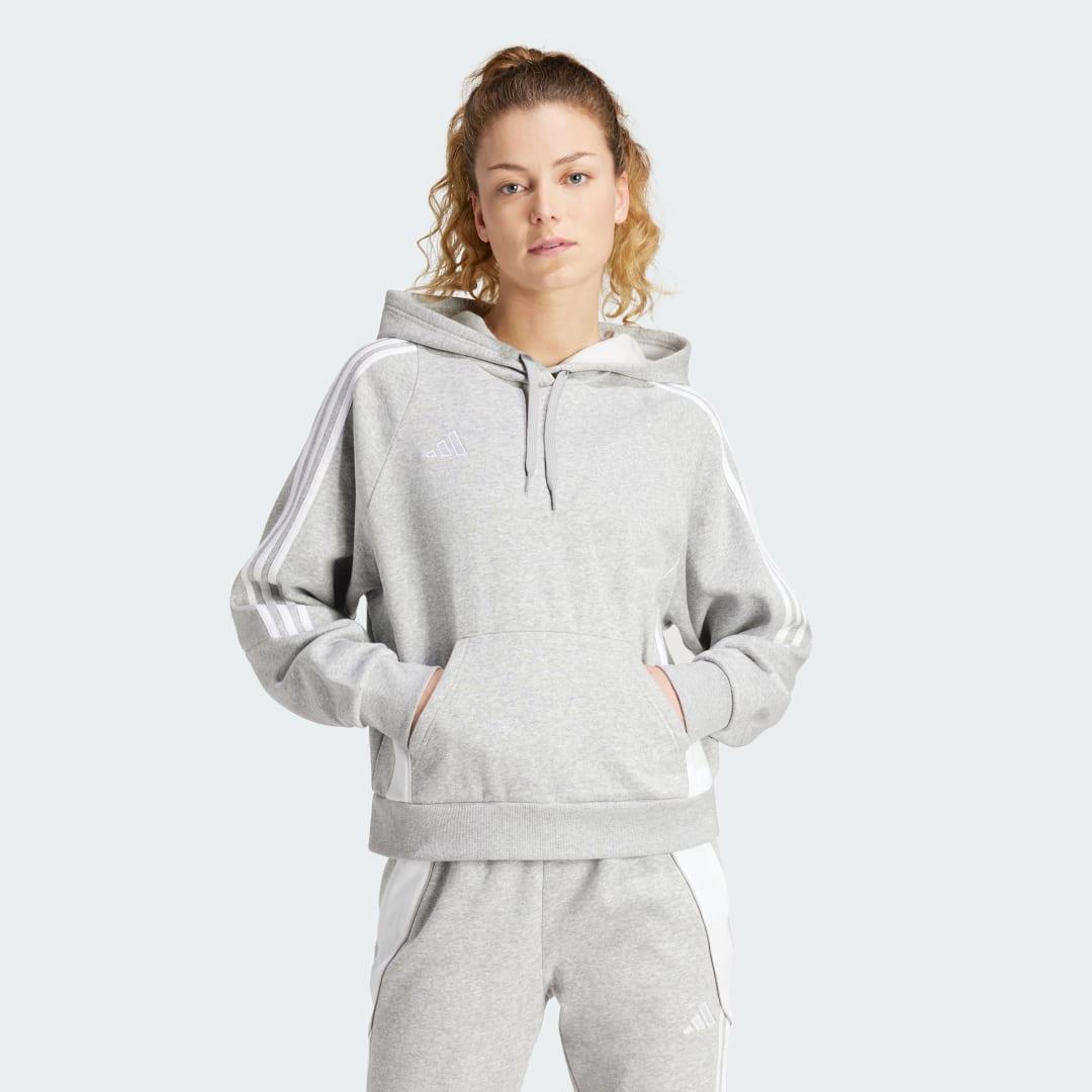 adidas Tiro 24 Sweat Hoodie Medium Grey Heather XS Womens Product Image