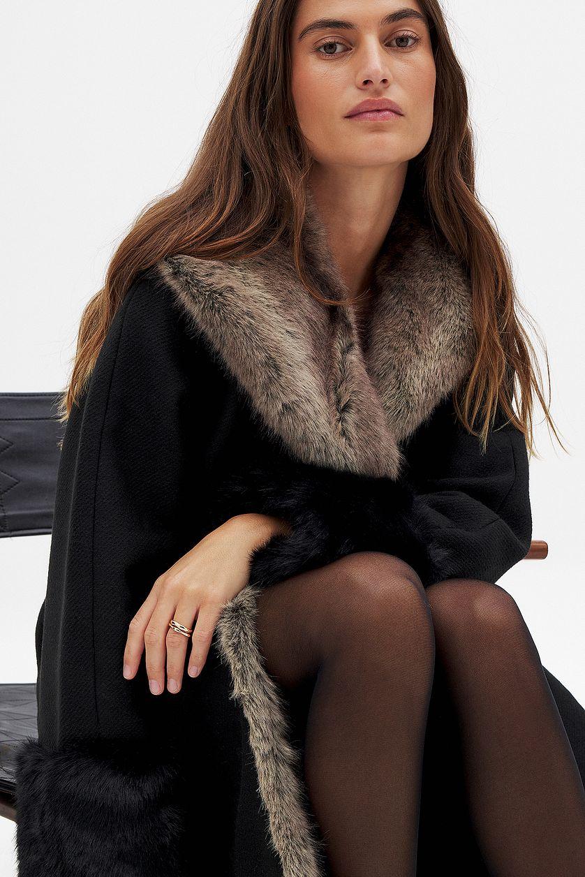 Faux Fur Long Coat Product Image
