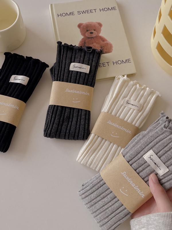Pleated Wood Ear Lace Socks Product Image