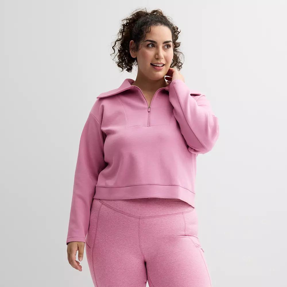 Plus Size Tek Gear® Half-Zip Ultra Comfort Sweater, Women's, Size: 2XL, Maiti Pink Product Image