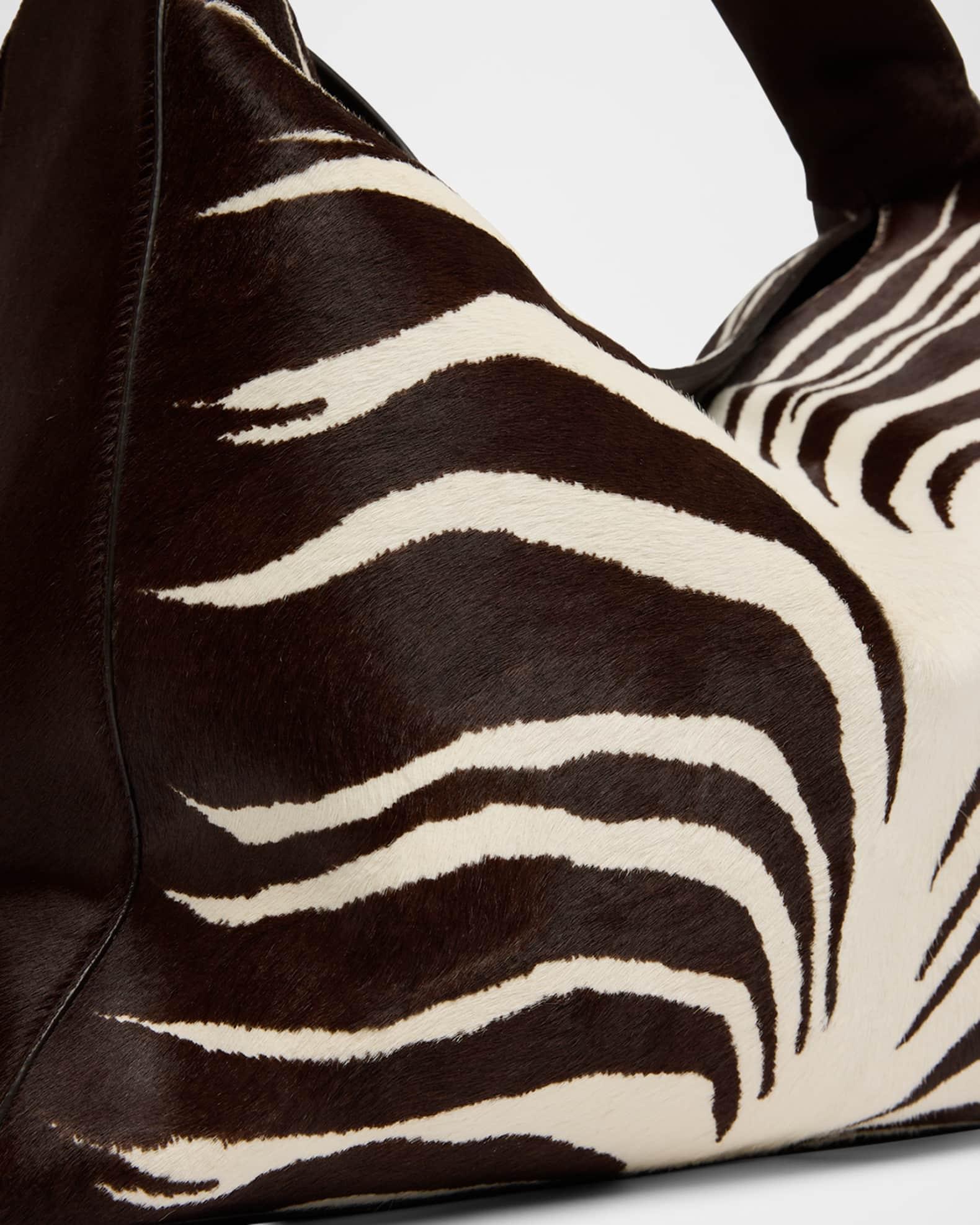 Hop Zebra-Print Calf Hair Shoulder Bag Product Image