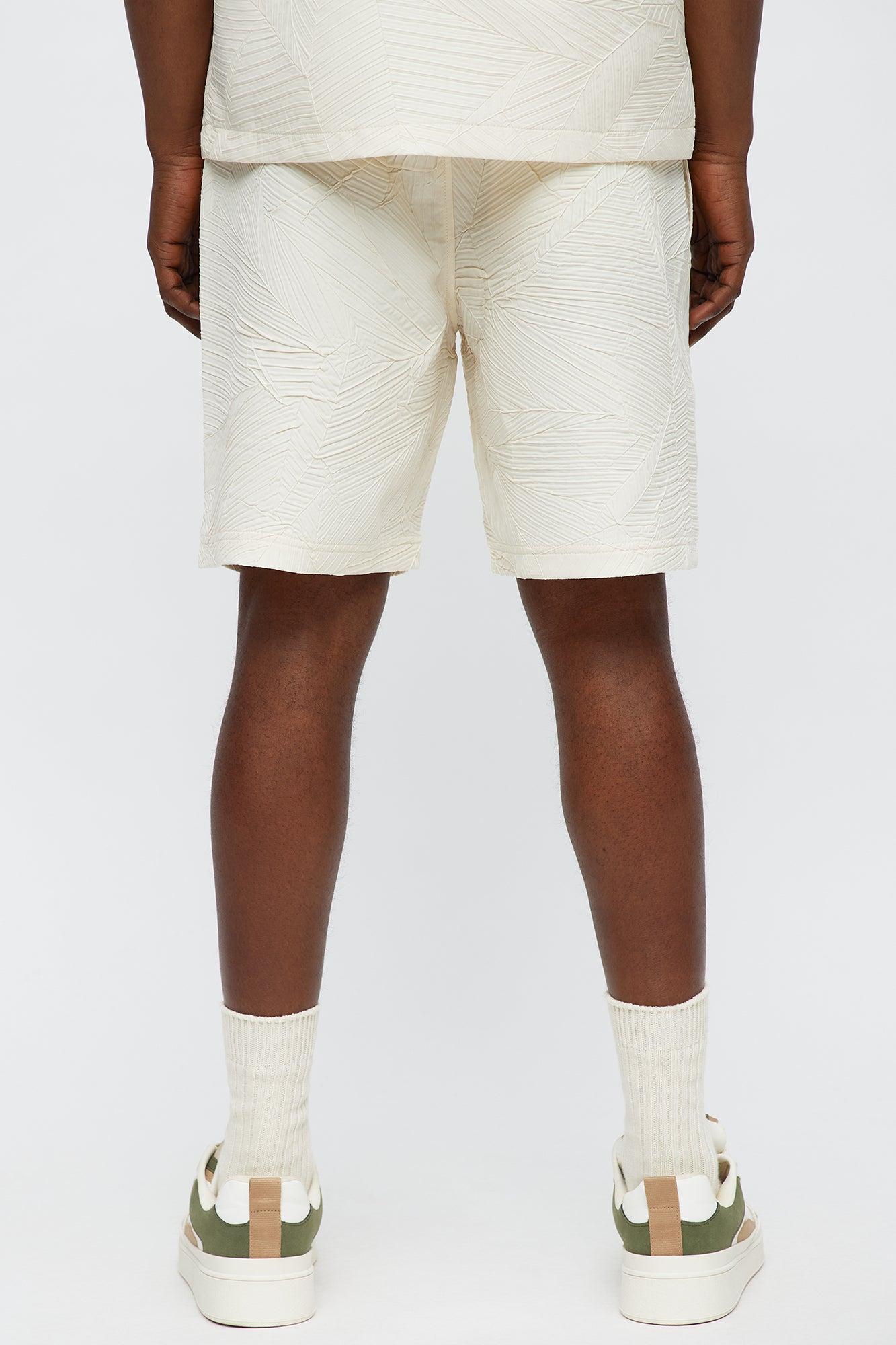 Ponce Textured Relaxed Shorts - Cream Male Product Image