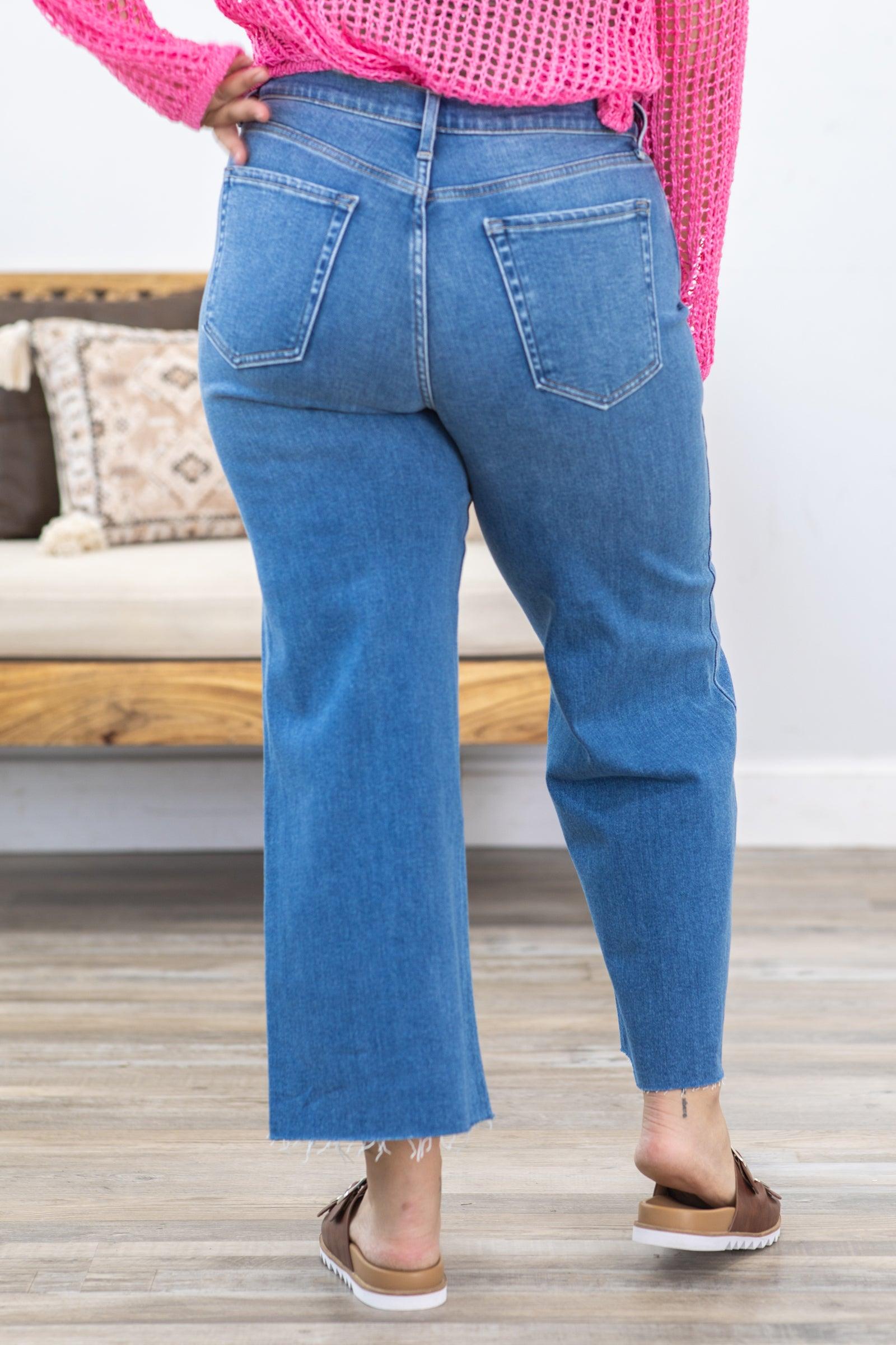 JBD Medium Wash Scissor Cut Wide Leg Jean Product Image