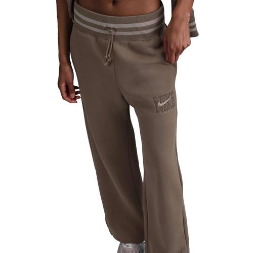 Nike Womens Nike NSW Phoenix Fleece High Rise GX Wide Pants - Womens Mink Brown Product Image
