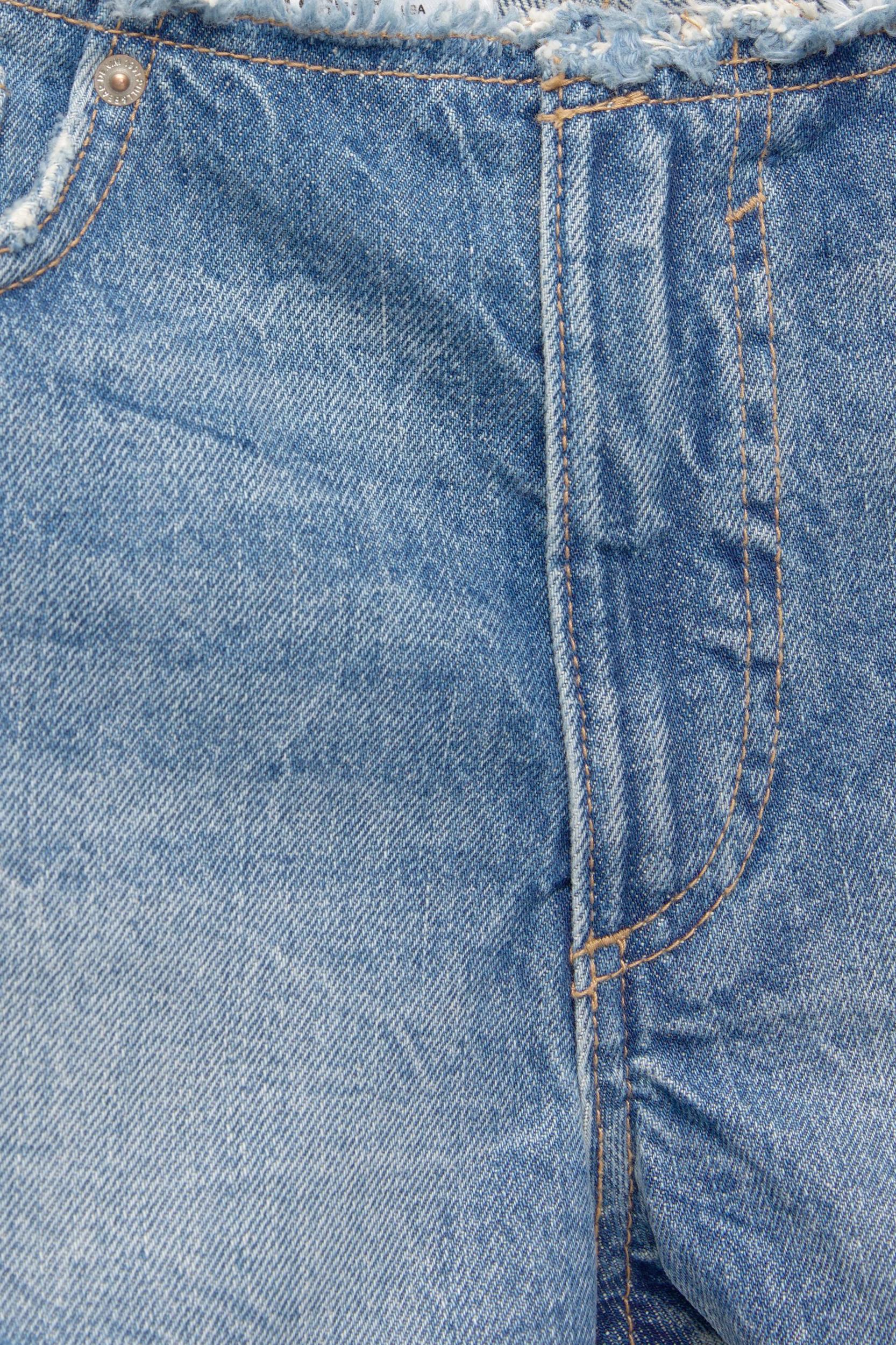 Mid-rise denim shorts with no waist Product Image