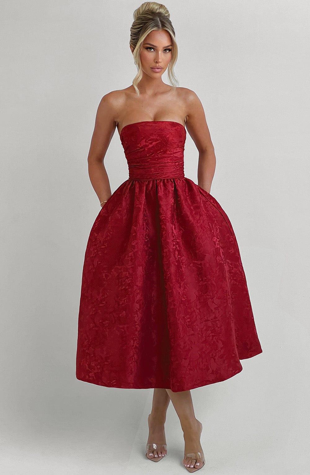 Saoirse Midi Dress - Red Product Image