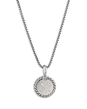 Womens Initial Charm Necklace in Sterling Silver Product Image