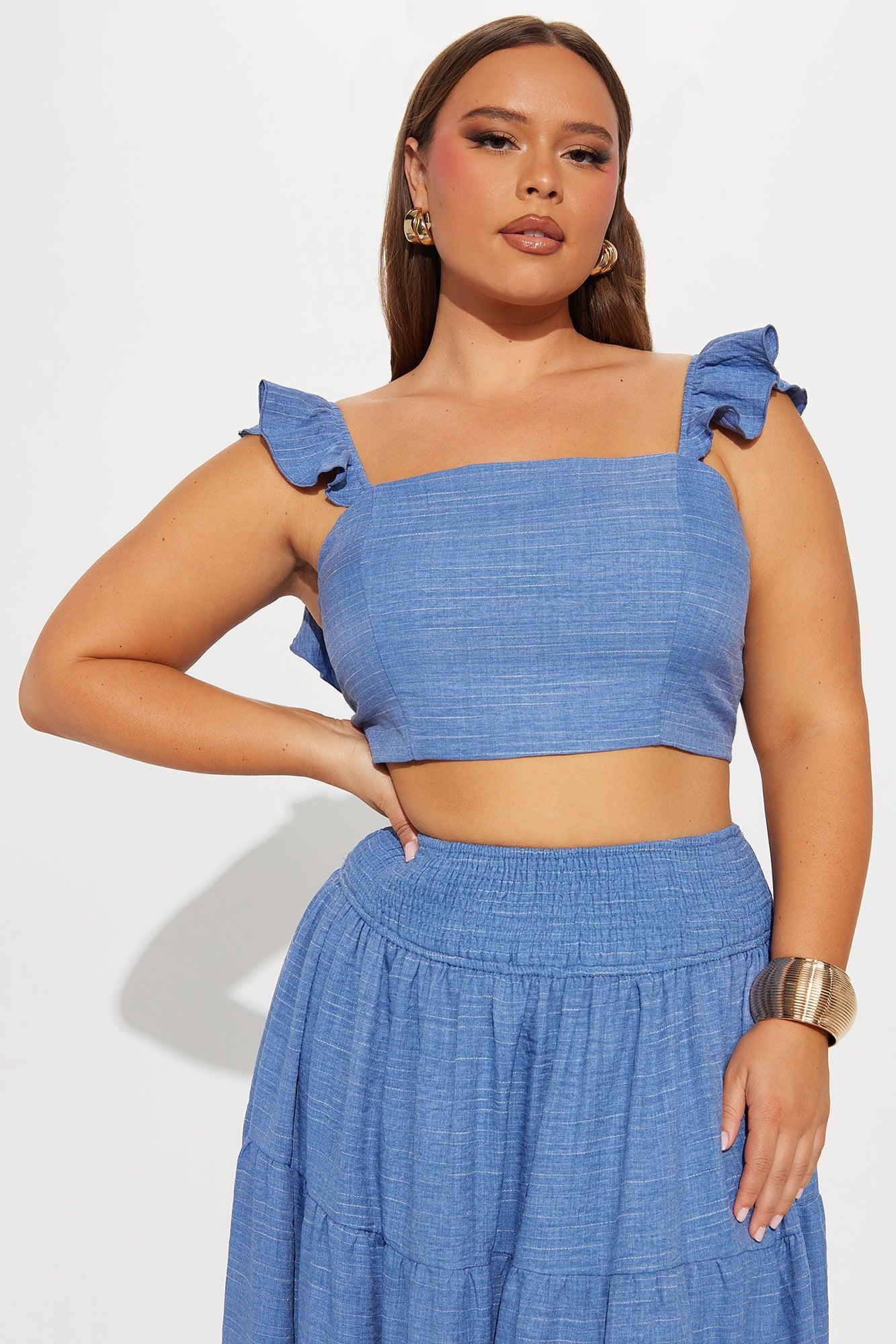 With You Maxi Skirt Set - Blue Product Image