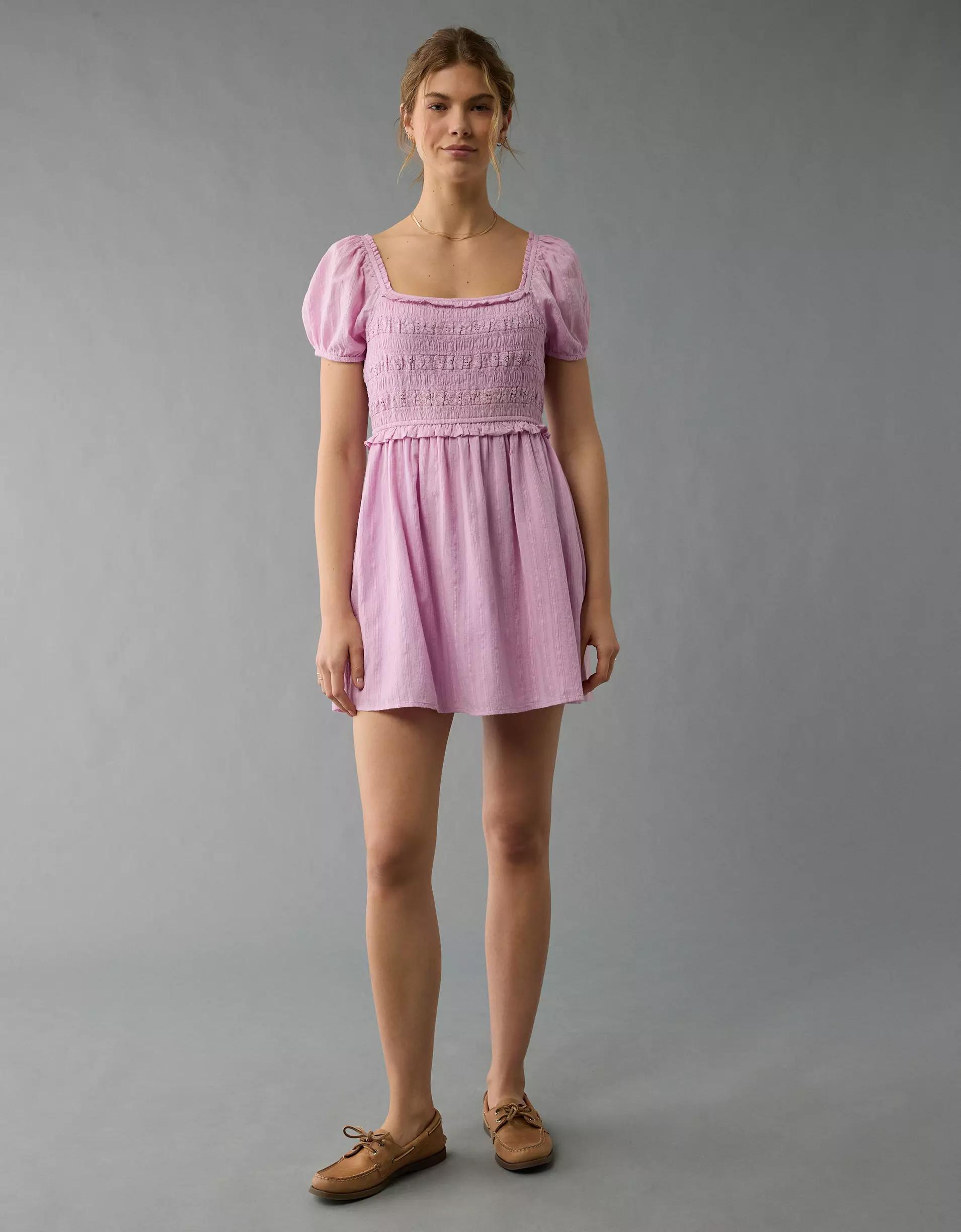 AE Puff Sleeve Lace Mini Dress Product Image