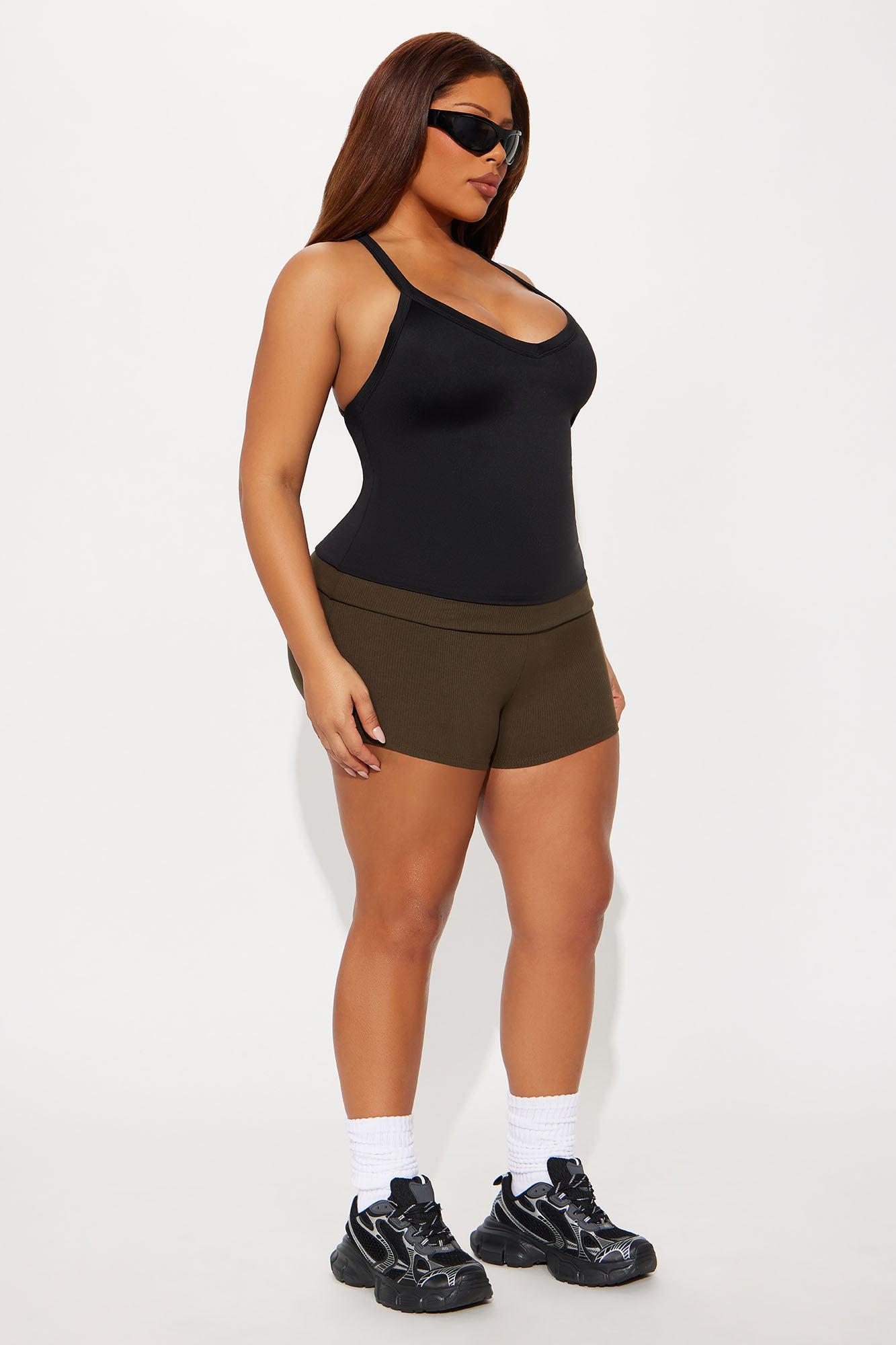 Contour Double Lined V Neck Tank Top - Black Female Product Image