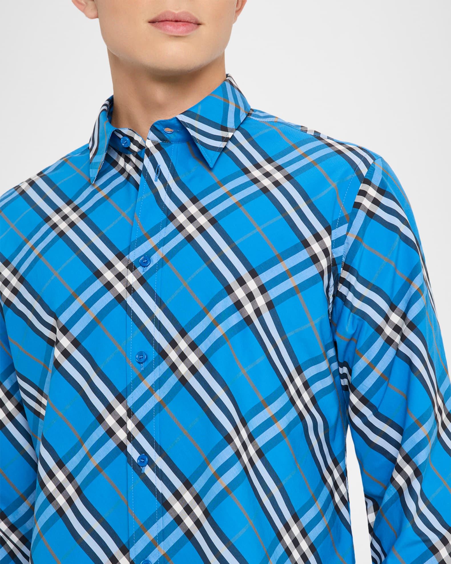 Men's Cotton Large Check Sport Shirt Product Image