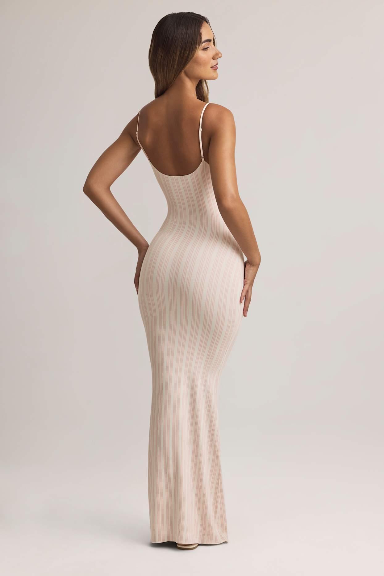 Modal Scoop-Neck Maxi Dress in Stripe Print Product Image