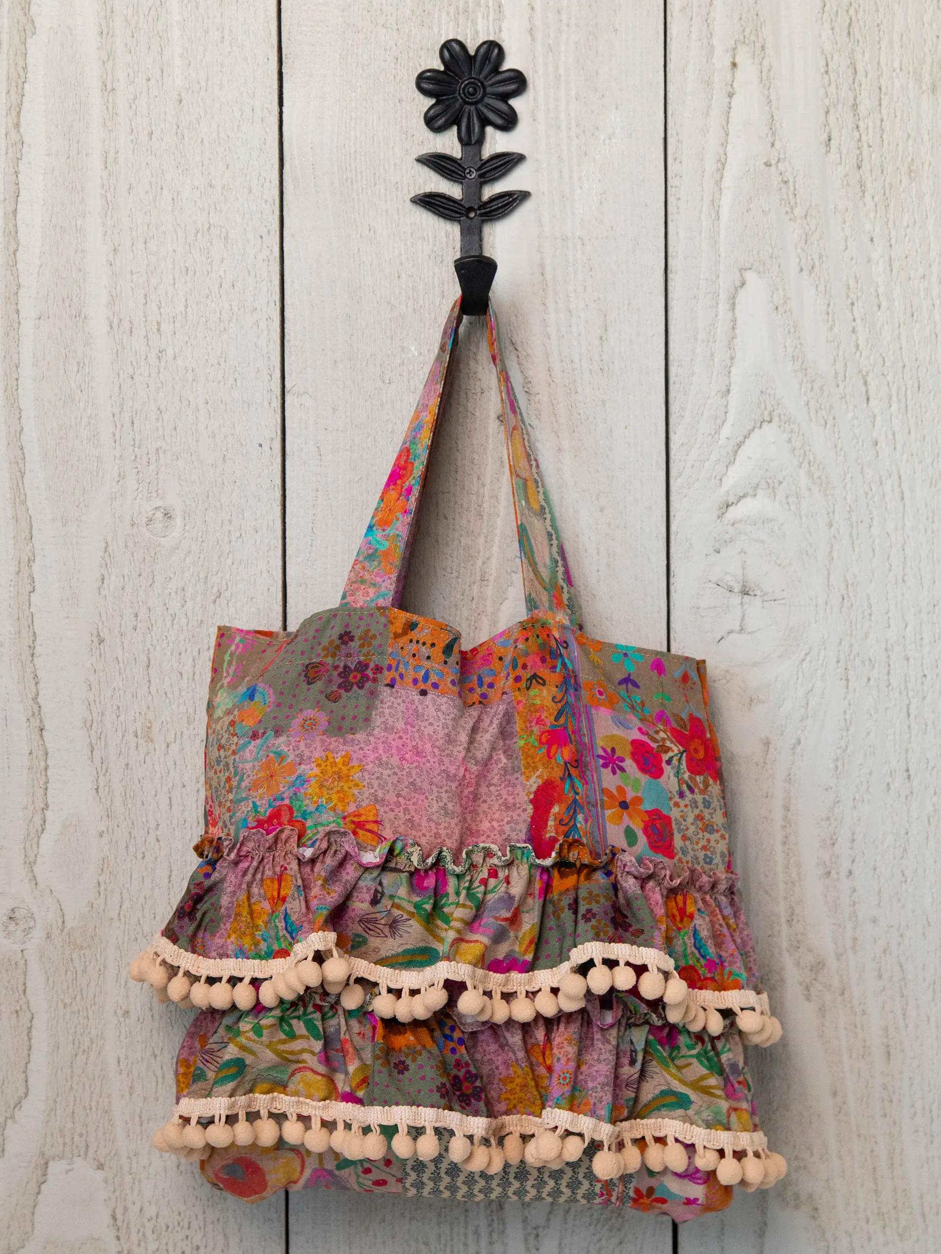 Ruffle Tote Bag - Multi Patchwork Product Image