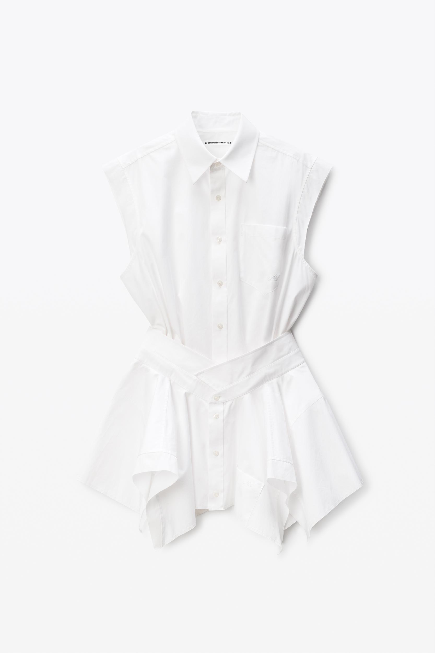 White Pre-styled Cotton Shirtdress Product Image