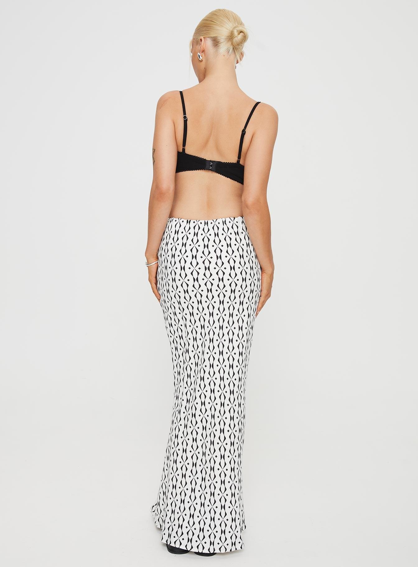 Mercer Linen Blend Maxi Skirt Black / White Product Image