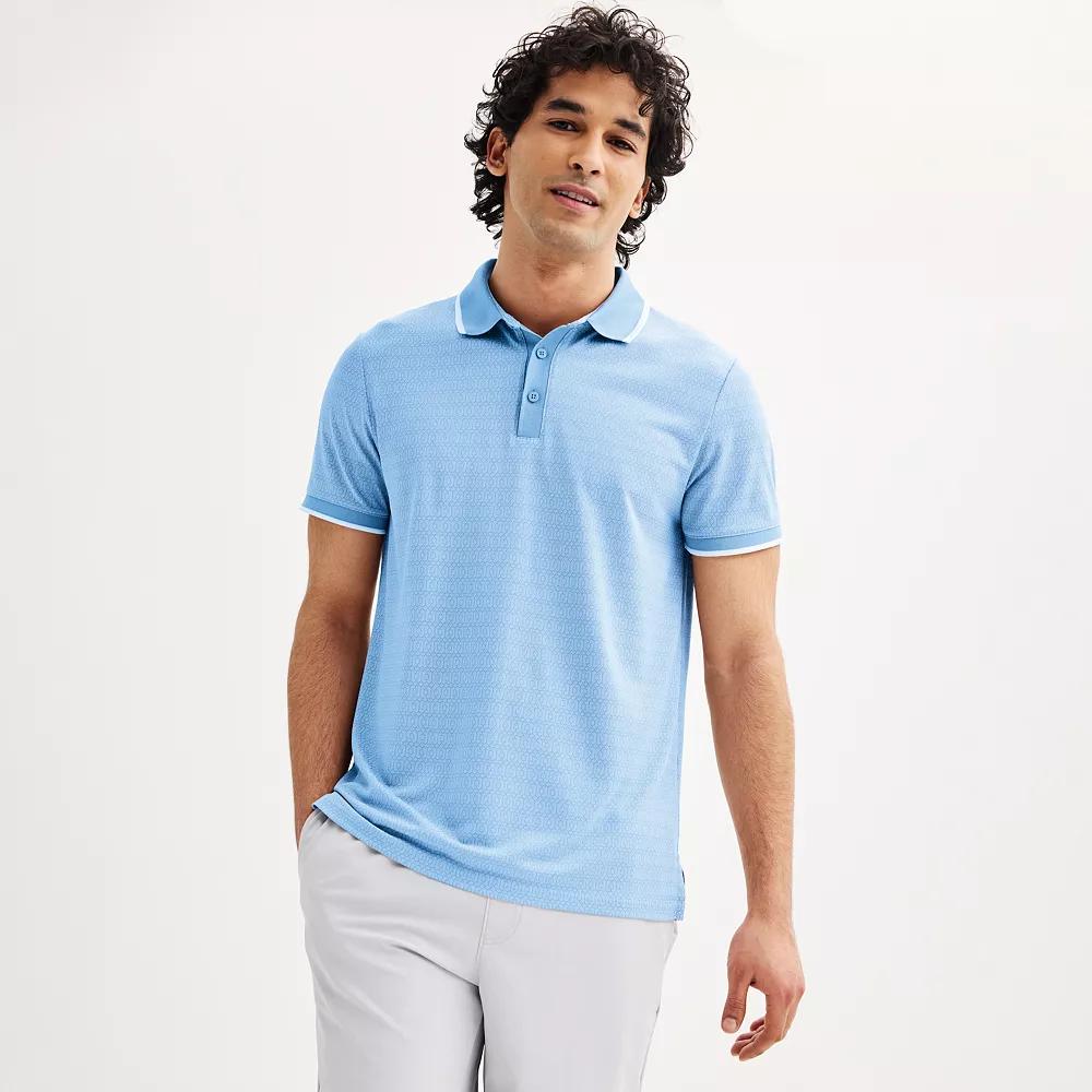 Men's FLX Tipped Commuter Polo, Size: Medium, Light Blue Product Image