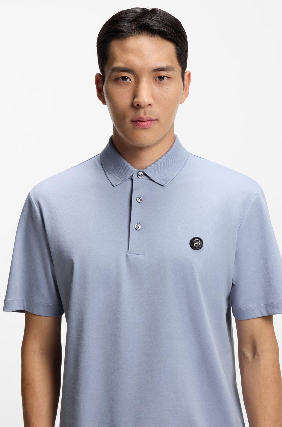 Monogram-jacquard polo shirt in cotton Product Image