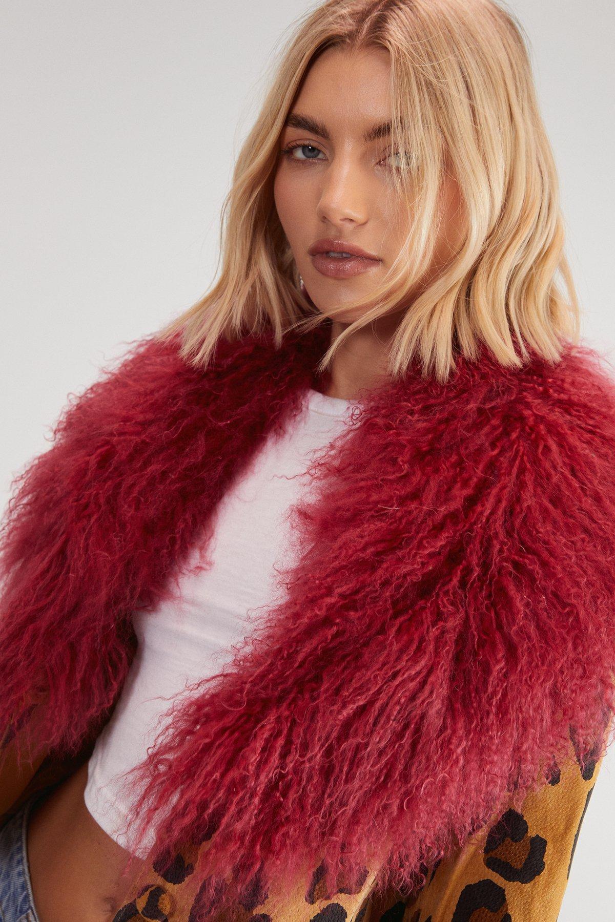 Limited Premium Leopard Suede and Shearling Short Coat Product Image