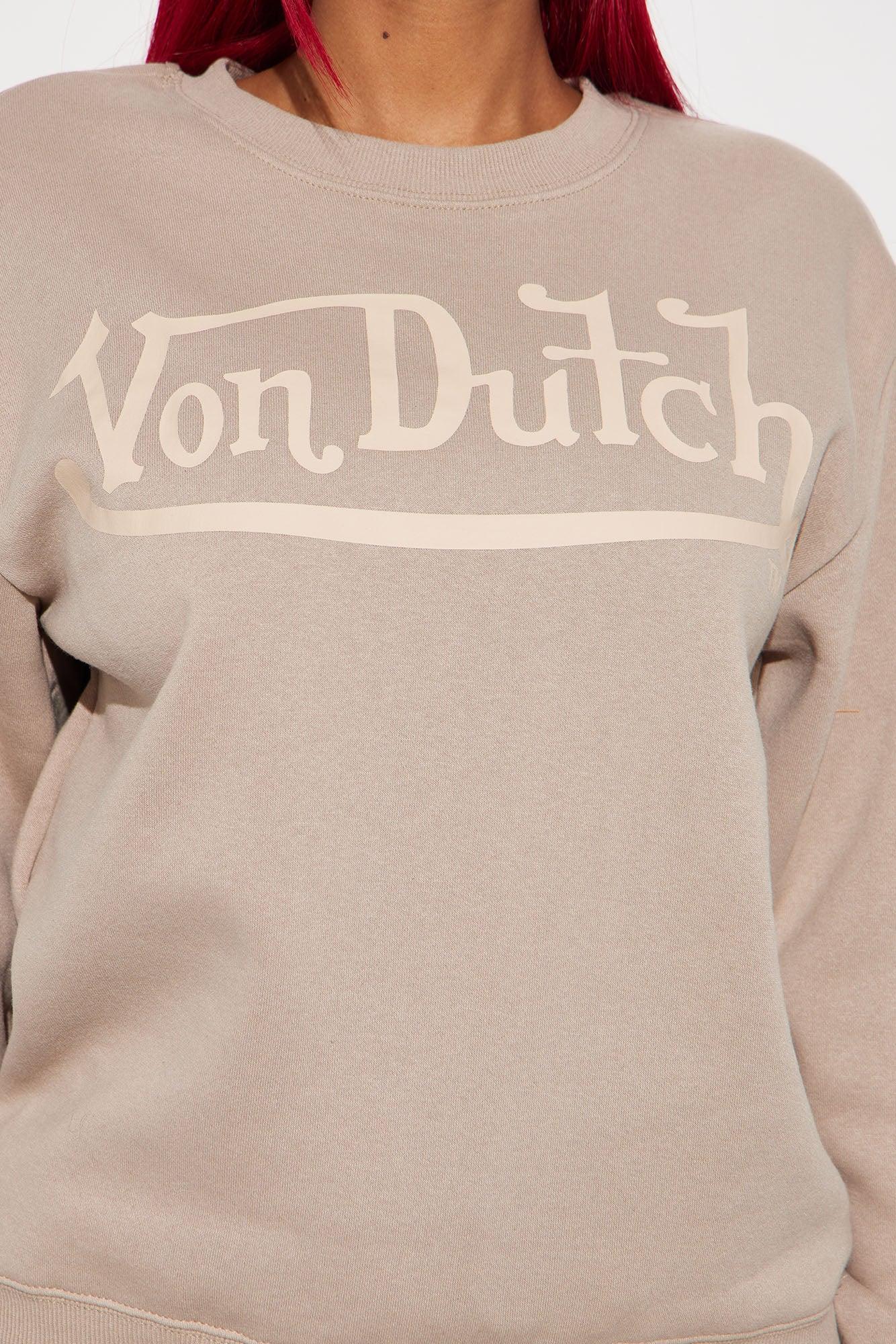 Von Dutch Distressed Crewneck Sweatshirt - Taupe Product Image