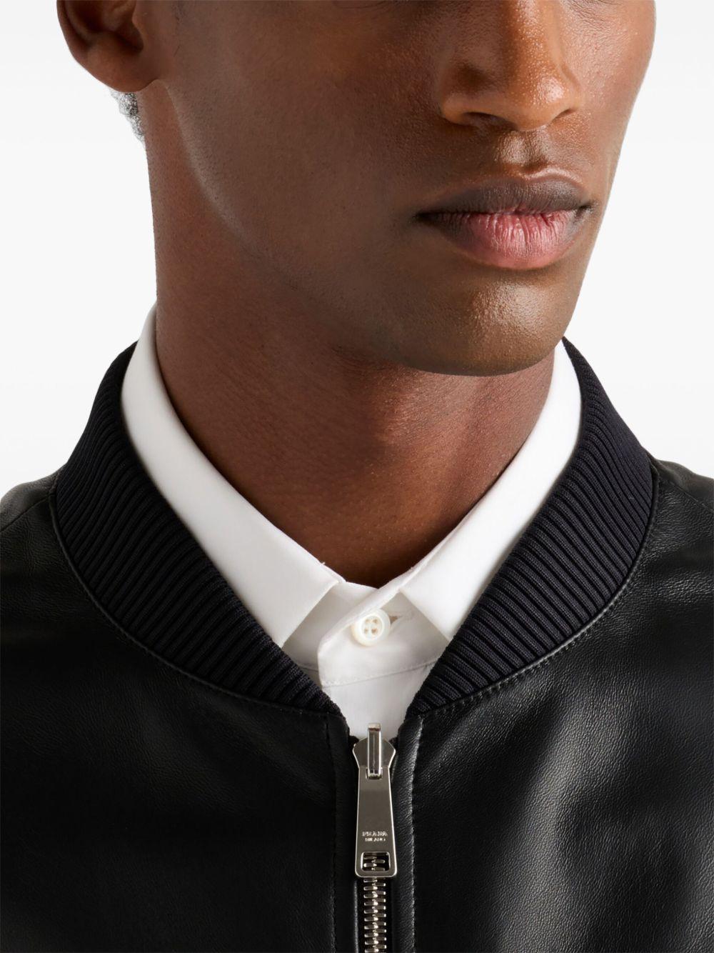 leather bomber jacket Product Image