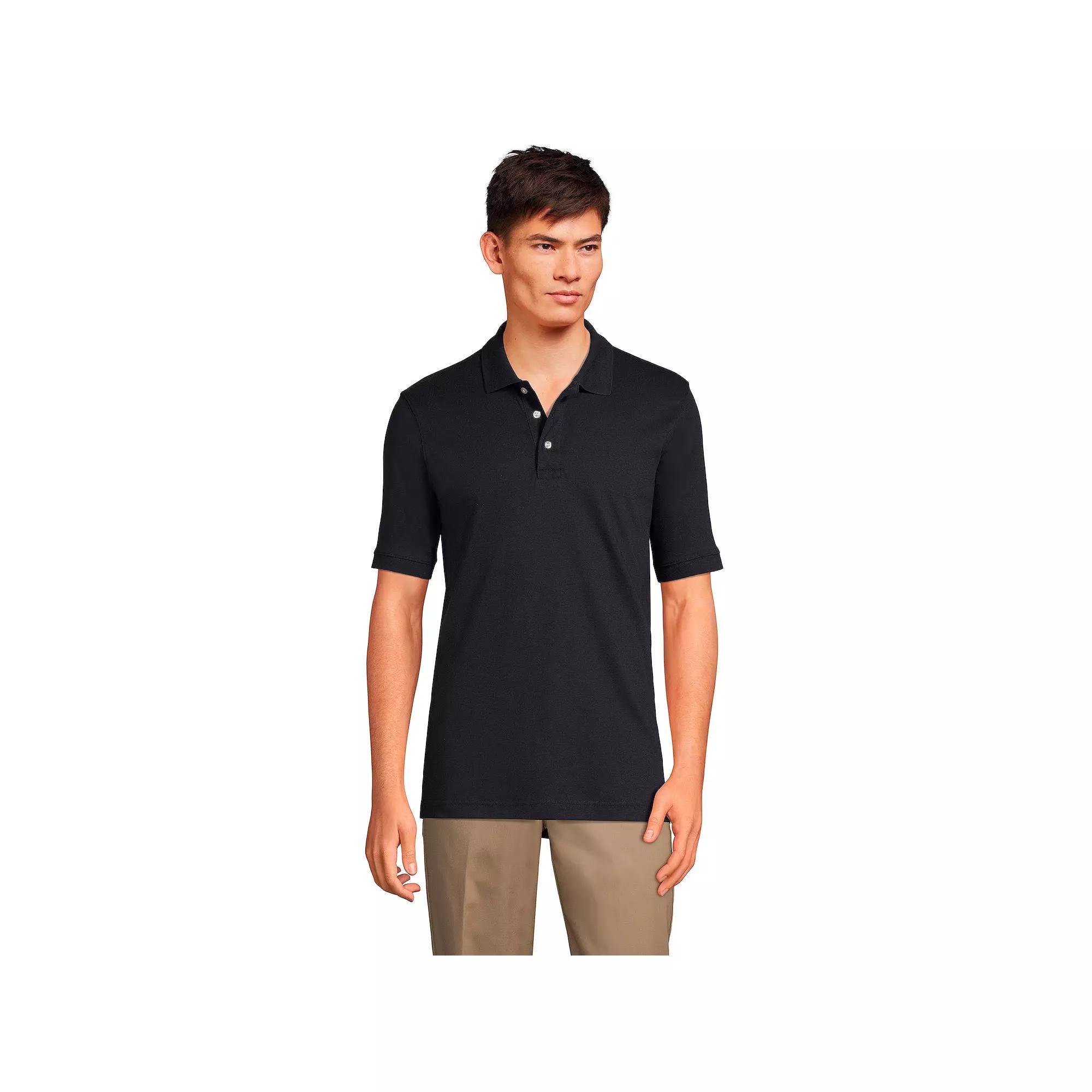 Men's Lands' End Short Sleeve Interlock Polo Shirt,  Product Image