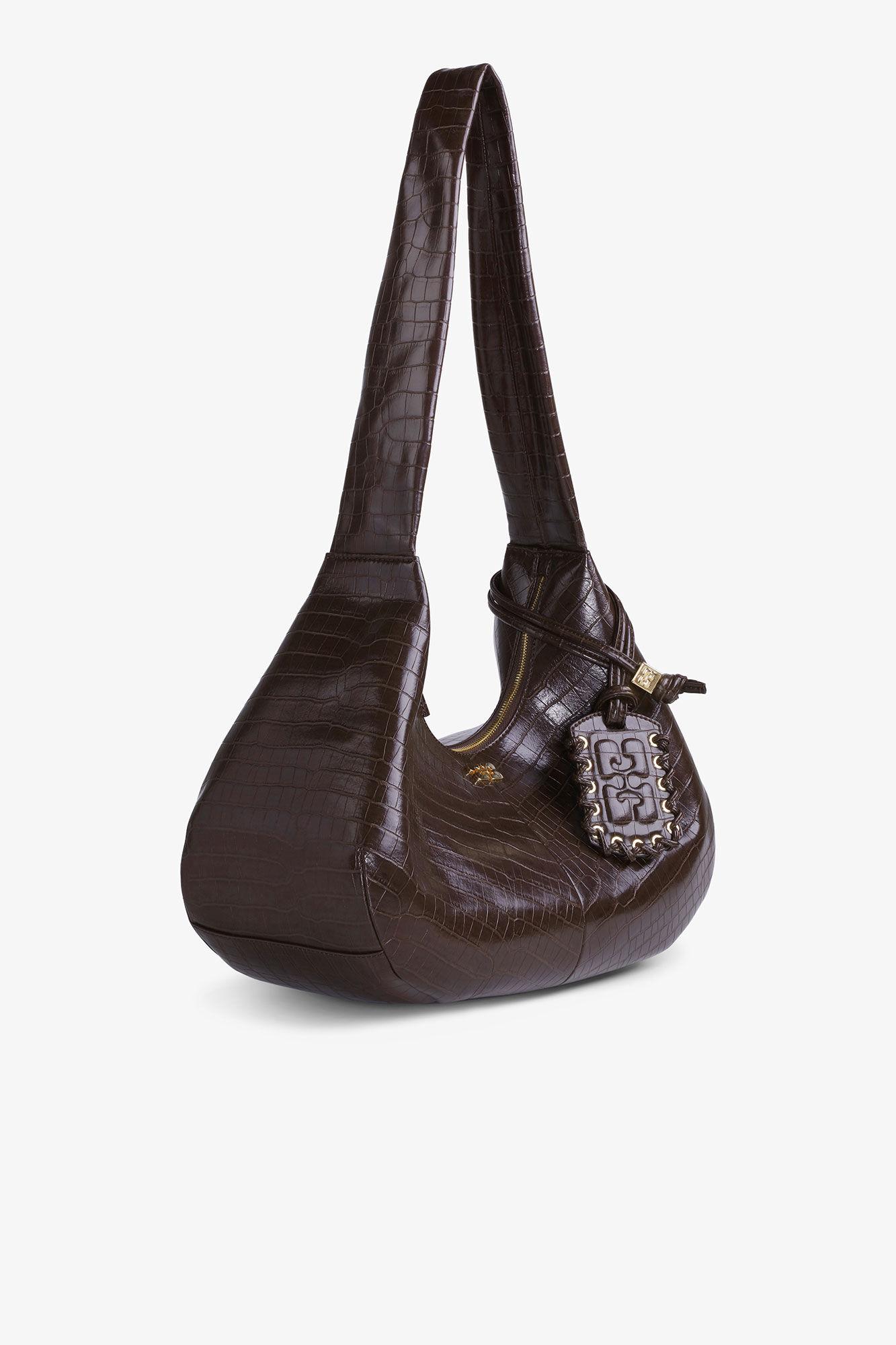 Brown Croco Medium Hobo Bag Product Image